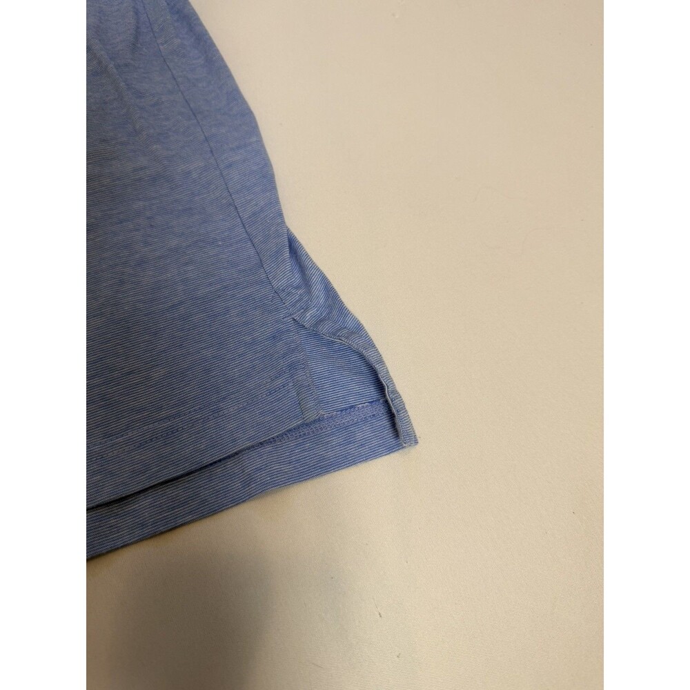 Brooks Brothers Men’s Polo Shirt Blue Stripe Black Collar Size L - Picture 9 of 12
